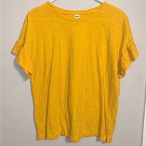 Old Navy Yellow Ruffle Sleeve Top